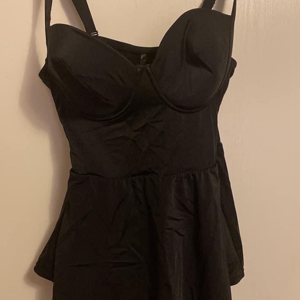Black peplum one piece